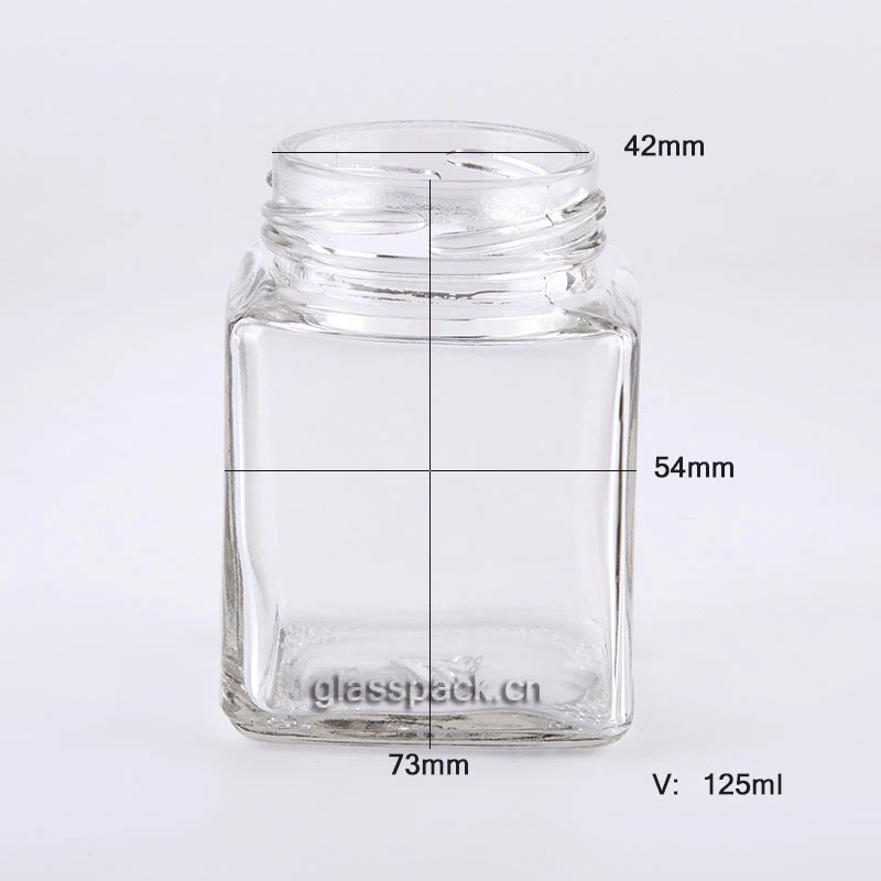 Wholesale Empty Clear Square Honey Glass Jar Frascos De Vidrio Glass Jars with Lids for Pickle Jar, Honey Jar, Food Containers Purpose