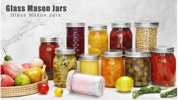 Custom Logo Mason Jar 250ml Glass Small Pudding Jar with Metal Lid